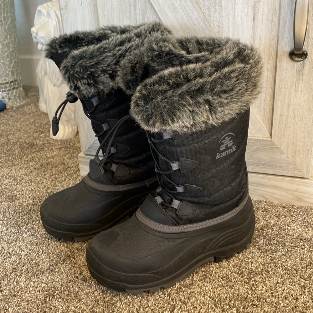 Kamik Kids Snow Gypsey 3 Snow Boots Black Size 3 M Big Kid Pristine Unisex